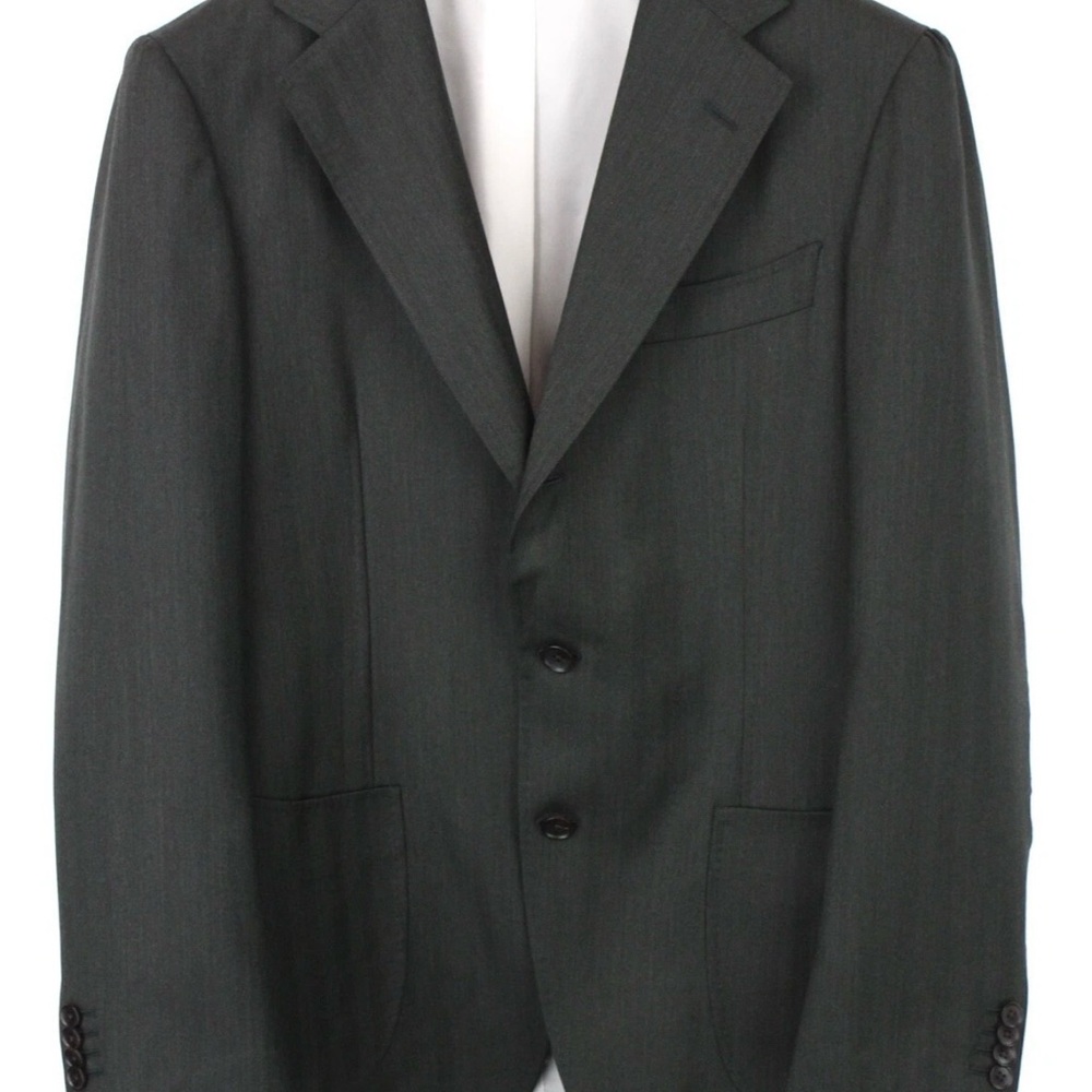 Men's Dark Gray Two-Button Blazer